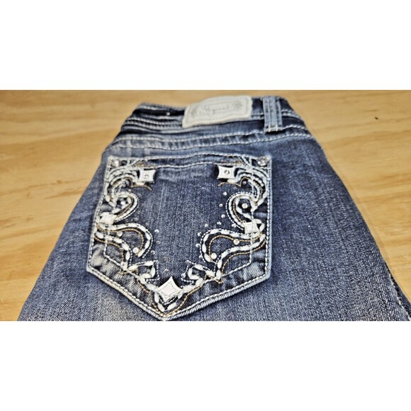 Shyanne Jeans Womens 32 short ANNWE Mid Rise Bootcut Blue Denim Stretch - Picture 15 of 16